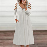 Women Dresses Boho Summer Dress V-Neck Maxi Dress Beach Dress Long Women Boho Knee Length Casual Dresses Sleeveless Beach Dress Wrap Maxi Dresses Cocktail Dresses | Women's Work Dresses