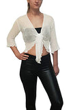 Ladies Crochet Glitter or Plain Stretch Lace Fish Net Bali Tie at Bolero Shrug Open Cardigan | Original Brand