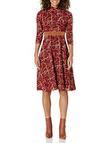 Women's Stretch Crepe Status Printed Mock Neck Dress