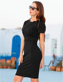 Women's Casual Bodycon Tube Dress Scalloped Neck Midi Pencil Dress Wear to Work Dresses | Women's Work Dresses