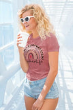 Womens Teacher Life T-Shirt Rainbow Leopard Graphic Tee Shirts Inspirational Teachers Gift | Original Brand | Women's Tops and Blouses