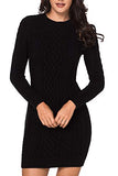 Women's Slim Fit Cable Knit Long Sleeve Sweater Dress | Women's Sweaters