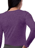 Heather Eggplant Scrubs for Ladies - Long Sleeve Comfort Underscrub Tee - SIVVAN Womens Fall Fashion | Women's Tops and Blouses