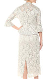 Women's Two Piece Lace Long Jacket Dress Missy