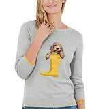 Womens Miranda Intarsia Crew Neck Jumper - Navy Creme Stripe | Original Brand | Women's Cardigan