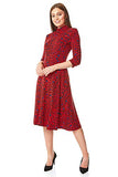 Roman Originals Women Animal Print Turtle Neck Midi Dress - Ladies Everyday Daywear Smart Casual Autumn Winter Leopard High Neckline Long Sleeve Fit and Flare Skater Dress | Women's Casual Dresses