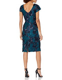 Women's Floral Soutache Short Sleeve Boat Neck Midi Dress | Women's Midi Dresses