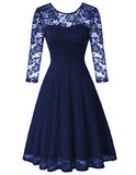 JASAMBAC Women's Vintage Floral Cocktail Party Wedding Guest A Line Lace Dresses