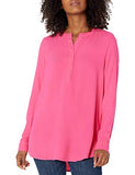Bright Pink Women's Long-Sleeve Woven Blouse - AE Store | Women's Tops and Blouses