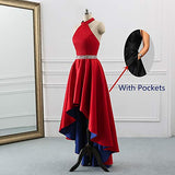 Changuan Women's Halter Prom Dresses Long Satin Ball Gown Formal Evening Cocktail Party Gowns | Women's Cocktail Dresses