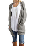 Women's Sweaters Boho Long Sleeve Open Front Chunky Cable Knit Cardigan