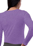 Heather Purple Scrubs for Ladies - Long Sleeve Comfort Underscrub Tee - SIVVAN Womens Fall Fashion | Women's Tops and Blouses