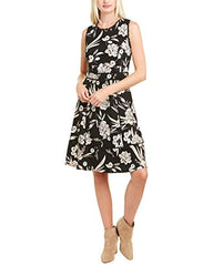 Women's Printed Dress With Lace Detail