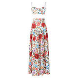 Women's Dress Sweet & Cute Dress Ladies Bohemian Sexy Chest Strap Split Digital Printing Dress Fancy Cocktail Dress Party Dress Maxi A-line Dress