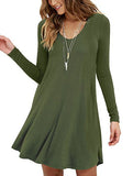 MOLERANI Women's Long Sleeve Casual Swing Simple T-Shirt Loose Dress | Women's Casual Dresses