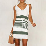 Fashion Ladies Knitted V-Neck Sling Suspender Dress Strapless Backless Skirt UK Size Party Dress | Women's Work Dresses