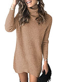 Sidefeel Womens Crewneck Colorblock Chunky Sweater Dress