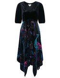 Print Hanky Hem Black Dress