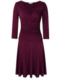 Women's V-Neck A-Line Tummy Control Slim Dress