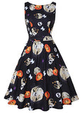 Women's Floral 1950s Vintage Swing Cocktail Party Dress with Butterfly Pattern