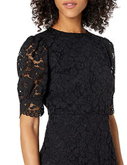 Women's Corded Lace Puff Sleeve Dress