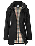 Women's Long Hooded Rain Jacket Outdoor Raincoat Windbreaker