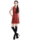 Women's Plaid Vintage Summer Mini A-Line Sleeveless Fit and Flare Dress | Original Brand