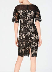 Women's Short Lace Sheath With Flutter Sleeves