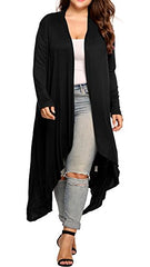 Women's Plus Size Cardigan Long Sleeve Open Front Drape Cardigans Lightweight Long Duster（L-5XL）