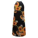 Summer Dresses for Women, Ladies Summer Sleeveless Floral Striaght Casual Strappy Print Mini Dress Party UK Size | Women's Work Dresses