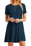 Women's Long Shirt Mini Loose Summer Dress Basic Dress Casual T-Shirt Dress 16 Color XXS-XXXXXL