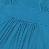 Royal Blue Women Sleeveless Deep V Neck Pocket Loose Long Dress Split Maxi Casual Dresses - WOOSEA | Women's Cocktail Dresses