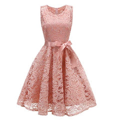 Daysskk Dresses Women's Festive Lace Dress Women's Sleeveless Elegant Cocktail Dress Women's Knee-Length for Wedding Party S-XXL | Women's Cocktail Dresses