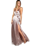 Women's Sexy Satin Deep V Neck Backless Maxi Club Party Evening Dress | Original Brand