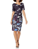Women's Botanical Scuba Draped Sheath Dress | Women's Work Dresses