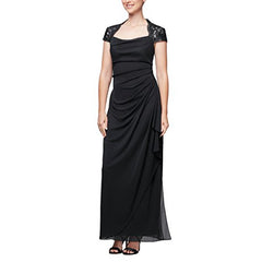 Women's Empire Waist and Lace Ruched Dress (Petite and Regular) | Women's Evening Gowns