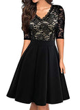 Women's Vintage Floral Lace Patchwork Flare Party Cocktail Dresses | Women's Cocktail Dresses