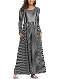 BBHoping Women’s Casual Striped Maternity Dress Short&3/4 Sleeve Knee Length Pregnancy Clothes for Baby Shower