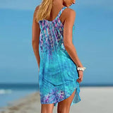 Summer Beach Dresses for Women Sexy Sleeveless Sundress Graphic Printed Midi Dress Loose Crew Neck Dress | Original Brand