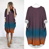 Women Dresses Promotion Sale Ladiess Oversize Loose Tops Dress Ladies O Neck Long Pocket Dress | Women's Work Dresses