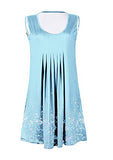 Women Casual Summer Dress Sleeveless T-Shirt Dress Round Neck Dress S-3XL