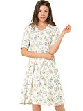 Women's Peter Pan Collar A-line Flowy Midi Chiffon Floral Dress | Original Brand