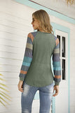 Womens Long Sleeve Tunic Tops Crew Neck Color Block Patchwork Casual T-Shirts | Original Brand | Women's Tops and Blouses