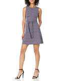Women's Sleeveless Crew Neck Belted A-Line Dress with Pockets | Women's Work Dresses