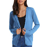 Womens Solid Color Button Down Long Sleeve Striped Draped Cardigan Sweaters V-Neck Coat