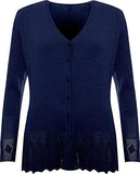 Women's Knitted Button Cardigan Ladies Long Sleeve Crochet Blouse Top Plus Size | Women's Cardigan