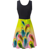 Summer Dresses for Women, Ladies's Casual V-Neck Sleeveless Ruffle Low-Cut Slit Solid Sling Dress Party UK Size | Women's Work Dresses