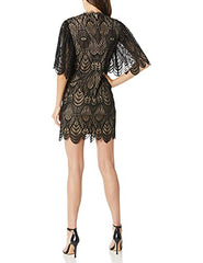 Women's Toni Lace Flutter Sleeve Short Mini Shift Dress