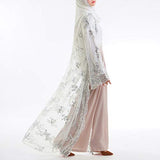Women Dress Ladies Muslim Lace Sequin Cardigan Maxi Dress Kimono Open Abaya Robe Kaftan Dubai | Original Brand | Women's Work Dresses