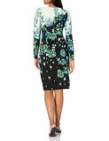 Women's Jersey Long Sleeve Round Neck Floral Print Midi Dress | Original Brand